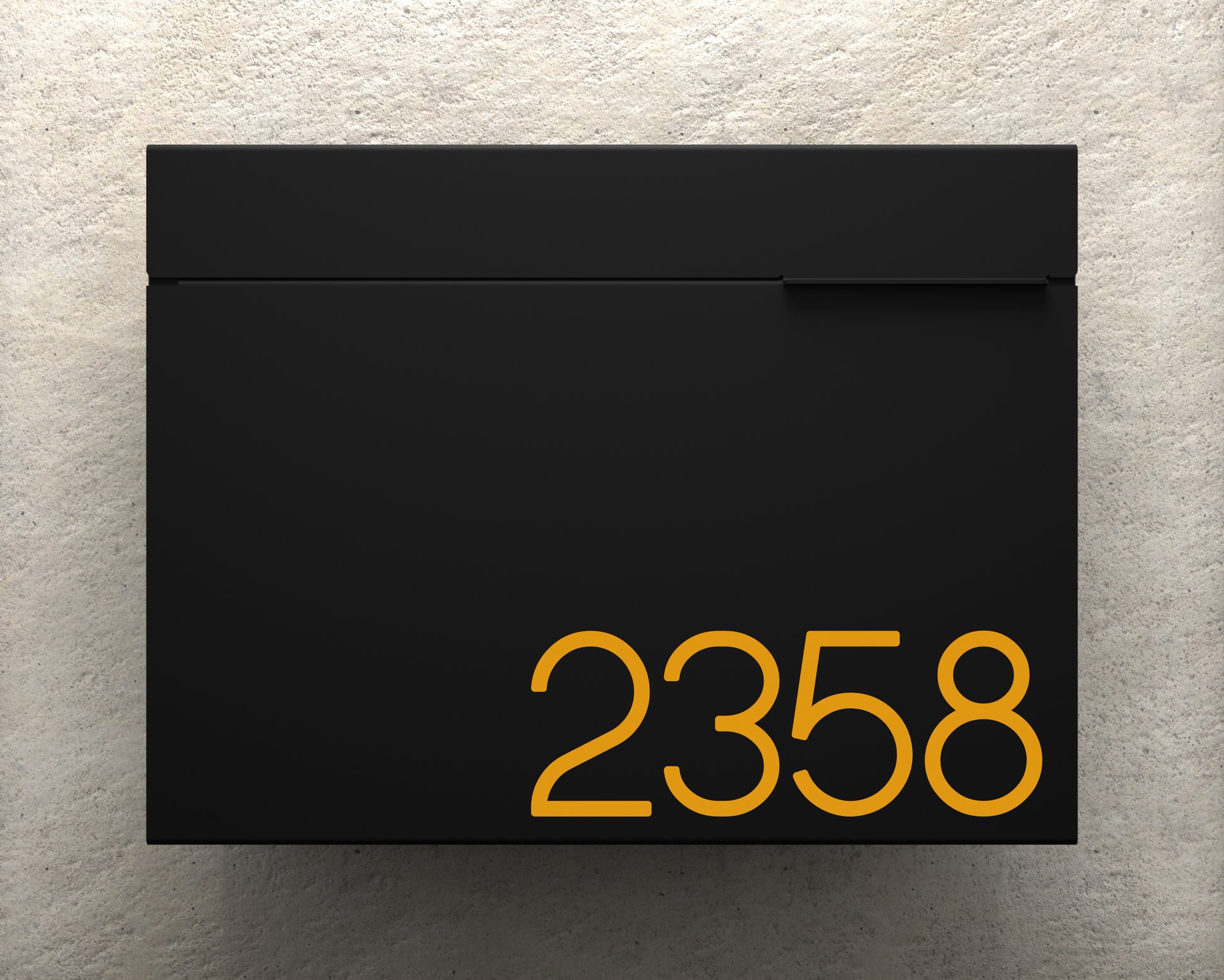 Black Mailbox Orange Text