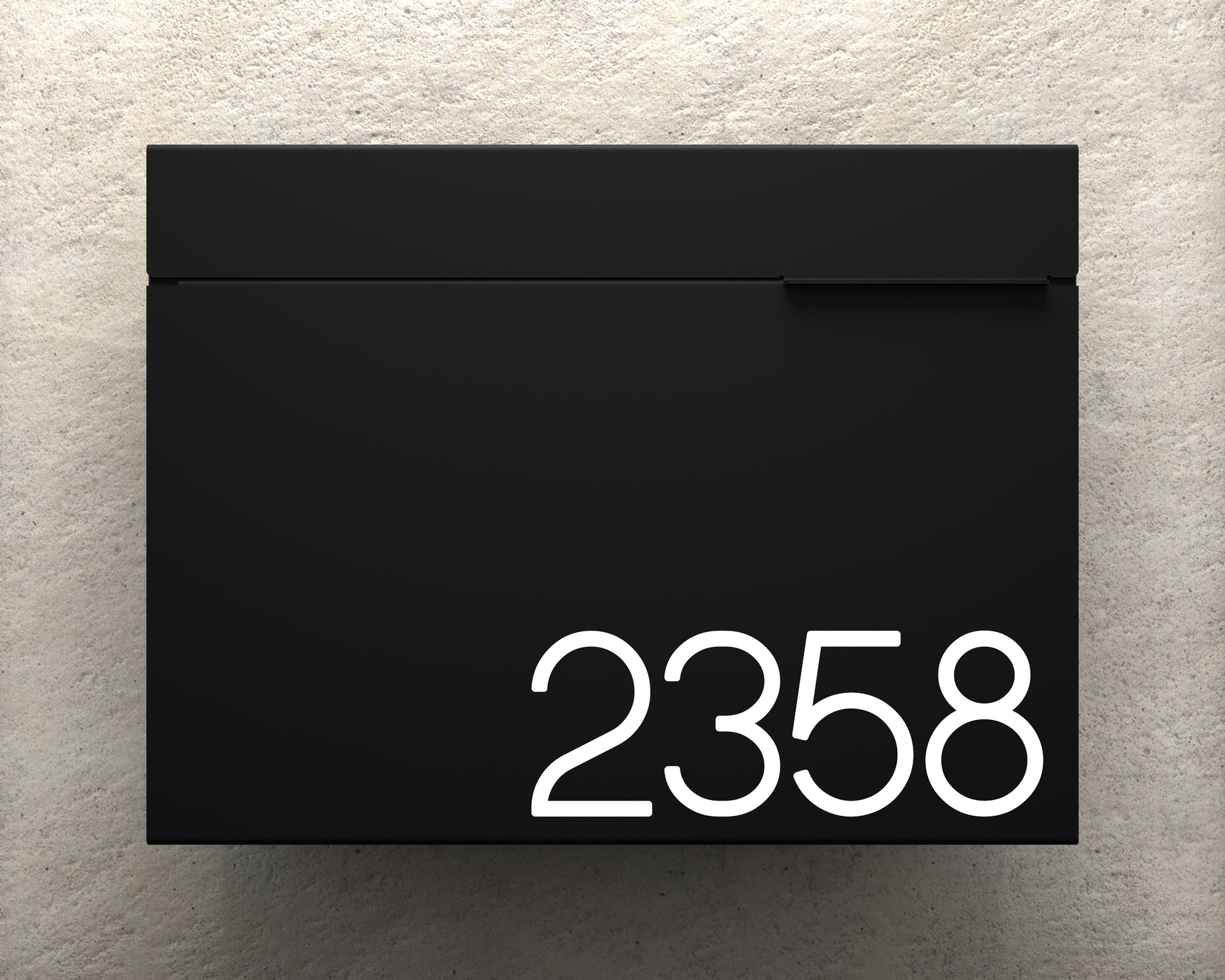 Black Mailbox White Text