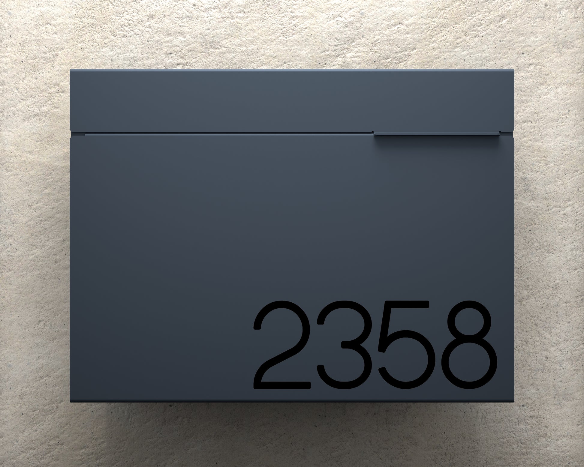 Teal Blue Mailbox Black Text