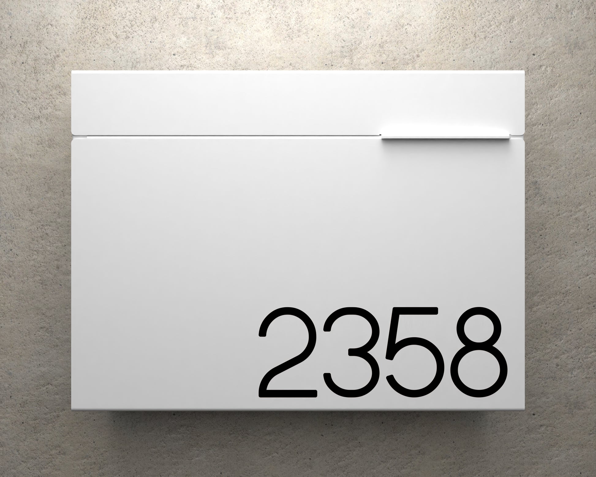 White Mailbox Black Text
