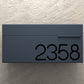 Teal Blue Mailbox Black Text