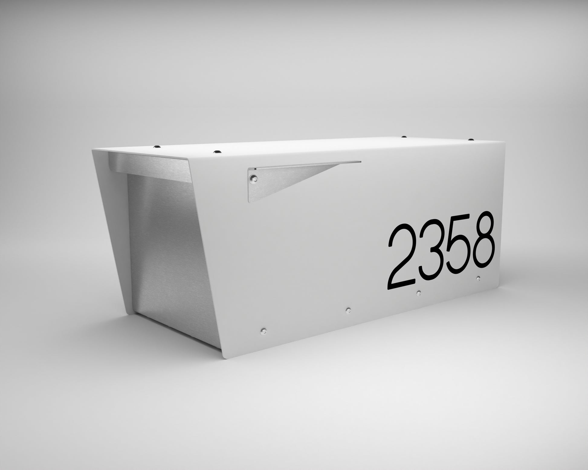 White Mailbox Black Text