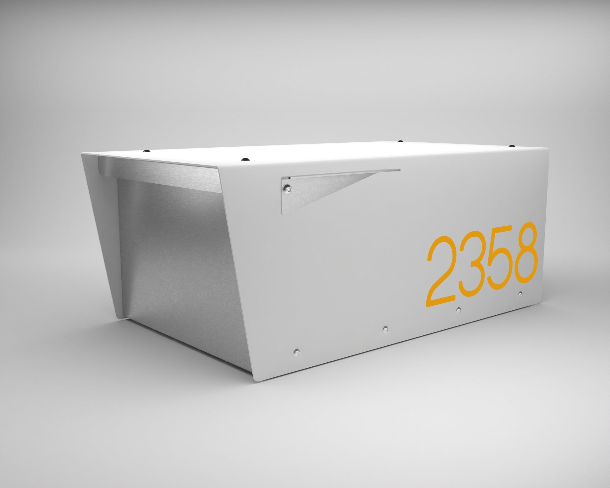 White Mailbox Orange Text